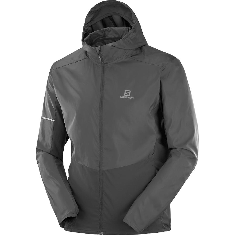 Salomon Israel AGILE FZ M - Mens Jackets - Black (BDQZ-17846)